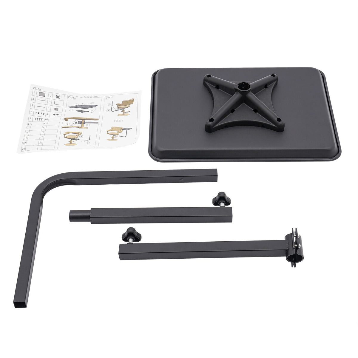 Rotating Salon Tray for Barber Chairs Hairdressing & Tattoo Tools - Adjustable