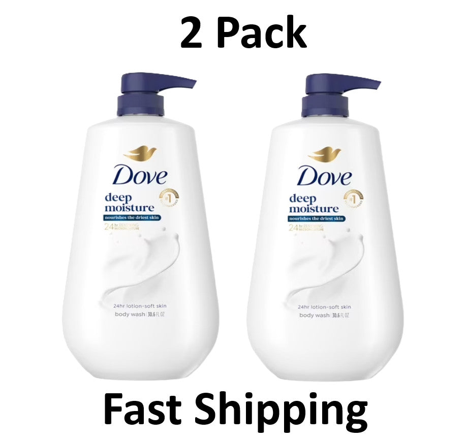 Deep Moisture Body Wash with Pump - Long-Lasting Hydration 2 Pack