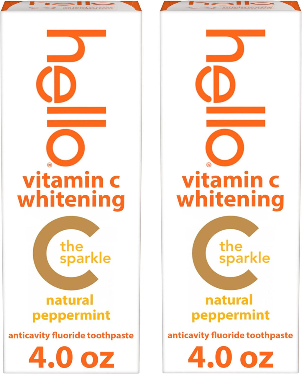 Vitamin C Whitening Toothpaste with Fluoride - Natural Peppermint 4 oz - 2 Pack