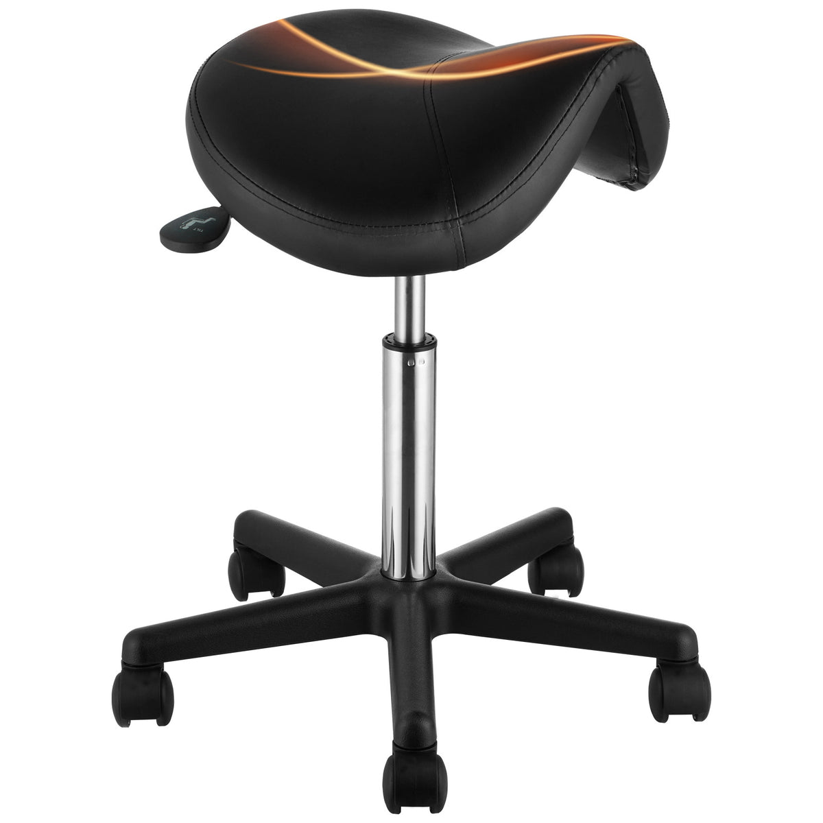 Ergonomic Saddle Stool with Wheels - Adjustable Height & PU Leather Seat