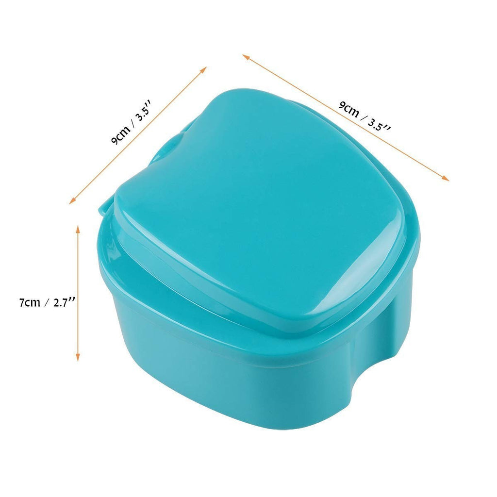 Portable Green Denture Case with Strainer - Hygienic Storage for Dentures & Retainers