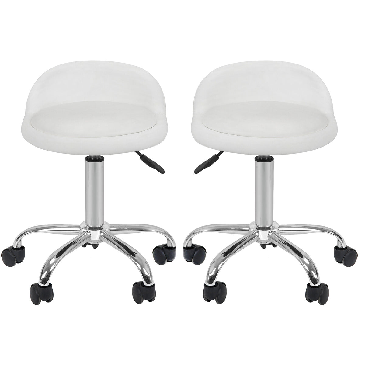 Adjustable Height Hydraulic Swivel Stool for Salon Spa Massage White