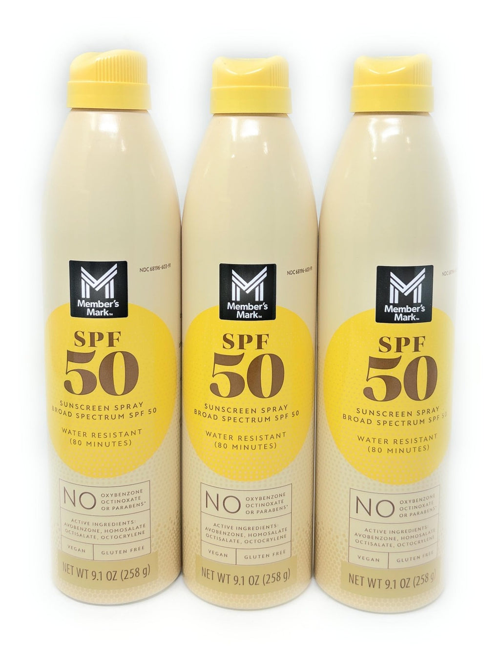 SPF 50 Sunscreen Spray Set - 3 Bottles, 9.1oz Each, Outdoor Skin Protection