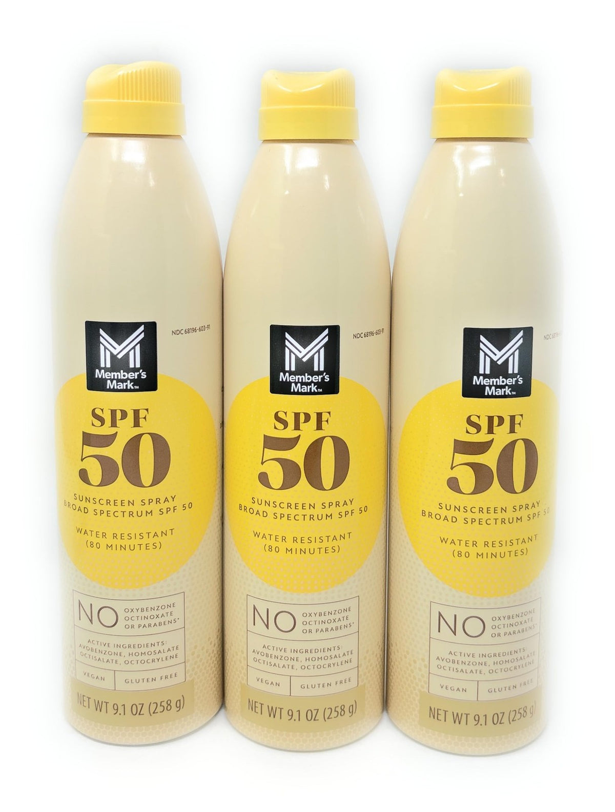 SPF 50 Sunscreen Spray Set - 3 Bottles, 9.1oz Each, Outdoor Skin Protection