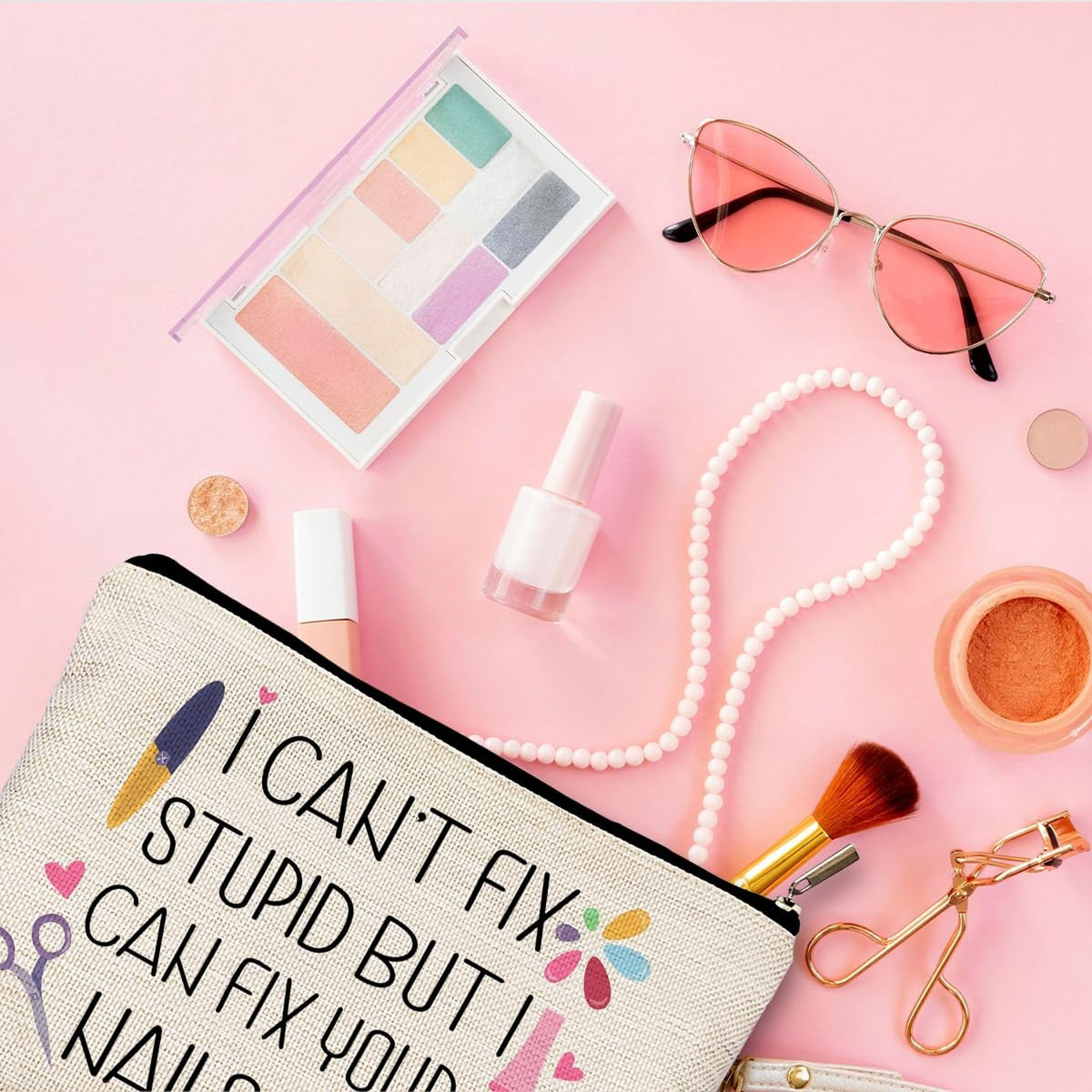 Nail Tech Gifts Makeup Bag for Nail Technicians and Nail Lovers