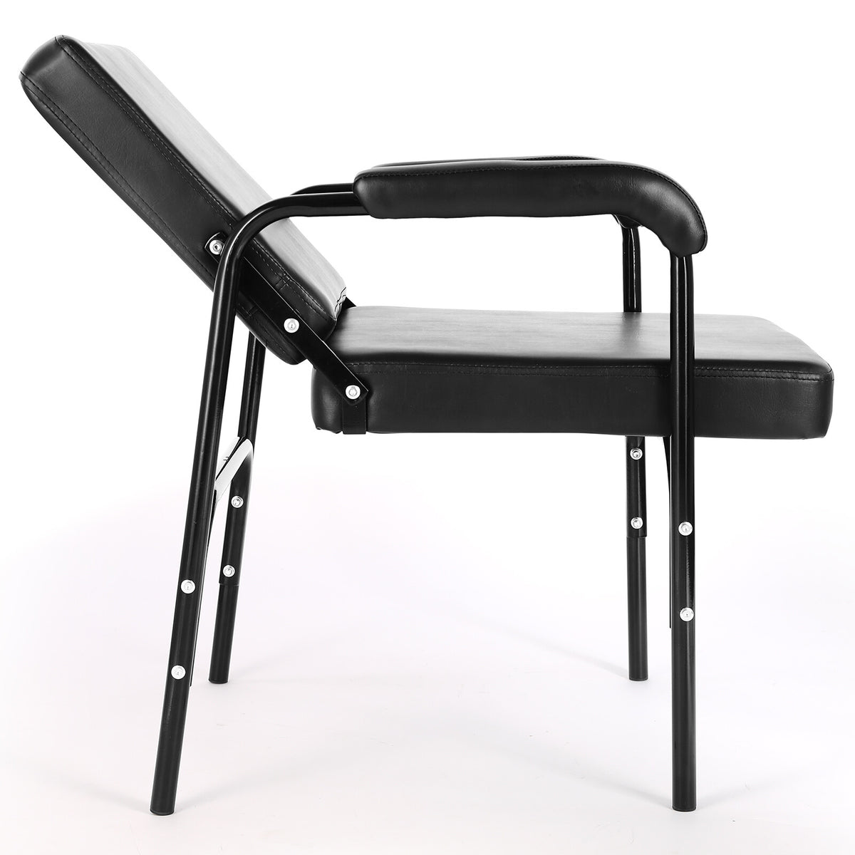 Black Recliner Barber Chair with Shampoo Basin Salon Spa Equipment