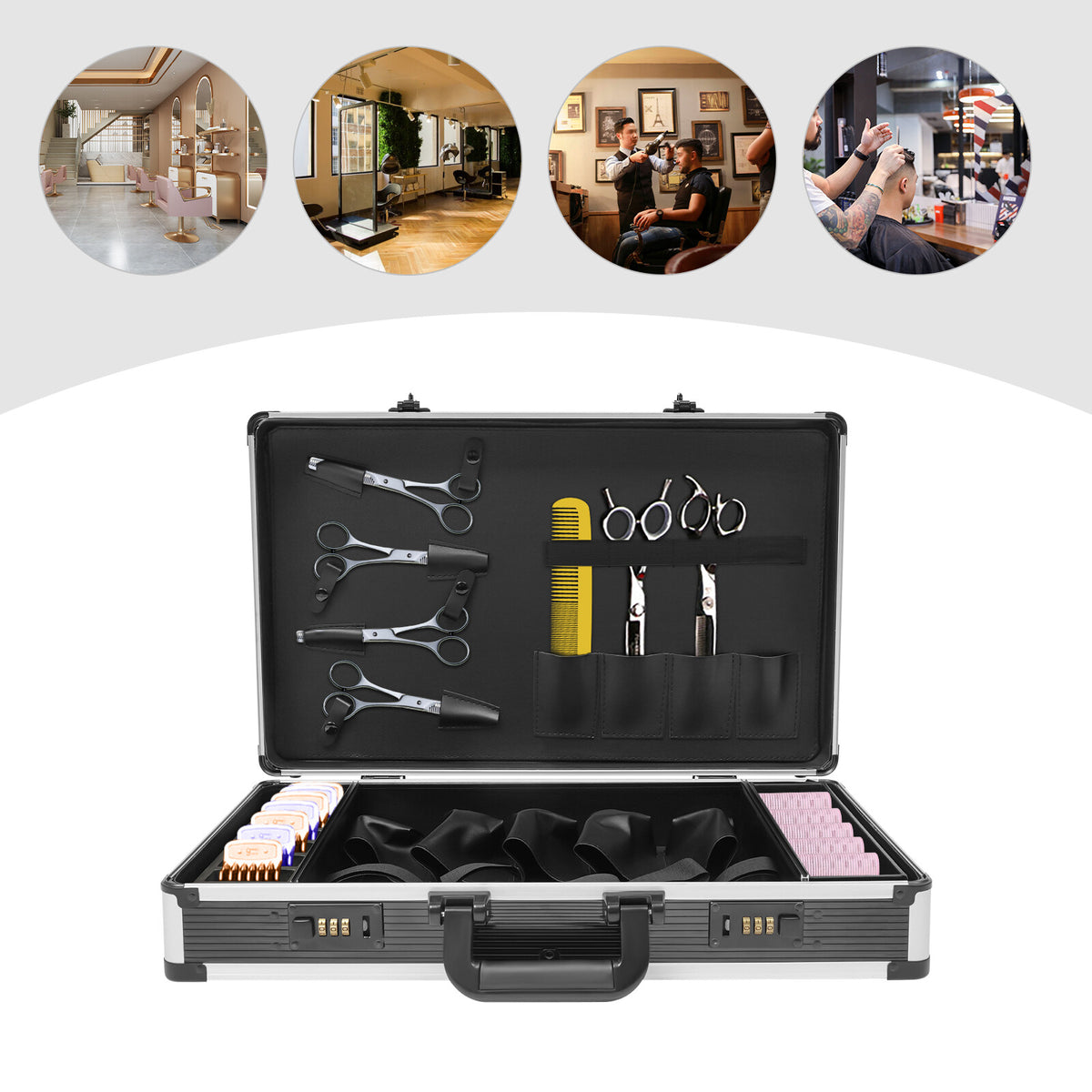 Professional Barber Travel Carrying Case Organizer for Clippers & Styling Tools