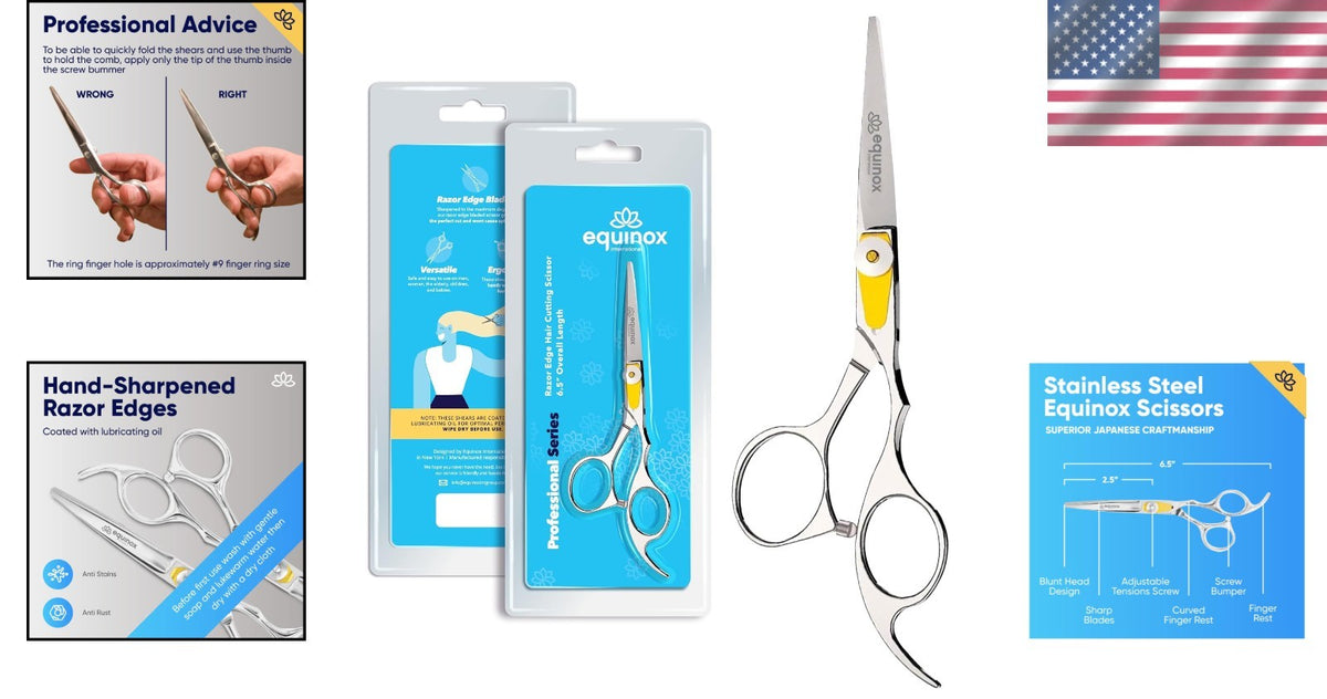 Professional Hair Cutting Scissors 6.5 Inch Japanese Steel Barber Shears