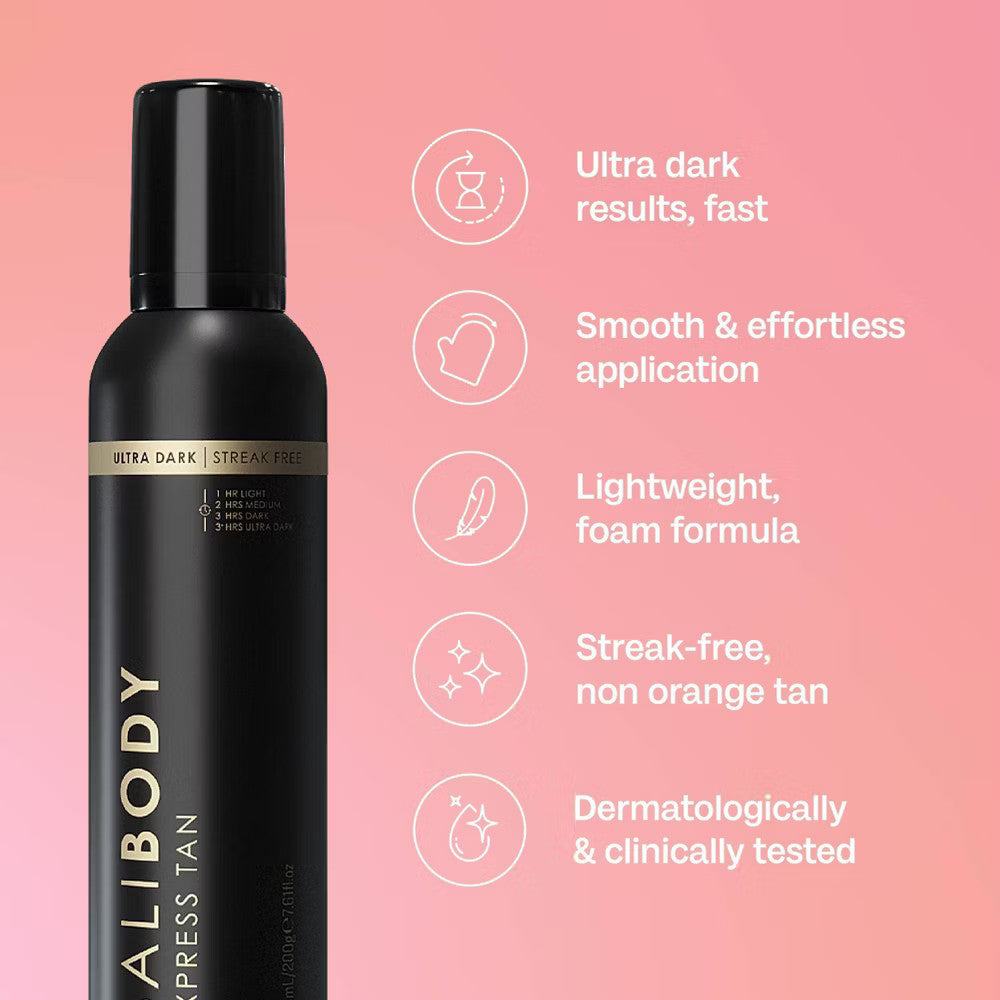 Self Tanner Mousse Ultra Dark Sunless Tanning Foam - Fast-Developing & Streak-Free