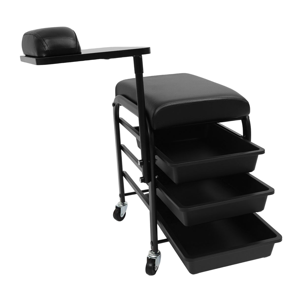 Salon Nail Cart with 3 Drawers and Mobile Wheels - Beauty & Spa Storage Trolley