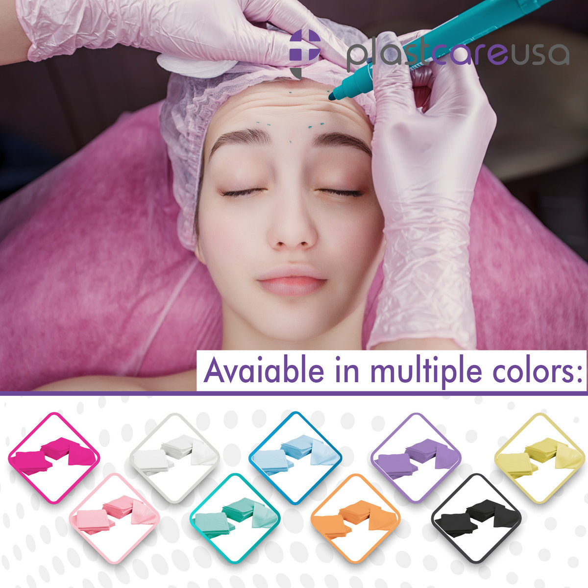 Disposable Green Dental Bibs - 50 Pack for Dental, Tattoo, Tray & Nail Chair Covers