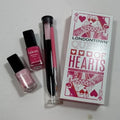 LONDONTOWN Queen of Hearts Pink Nail Polish Manicure Set with Nail Art Tools