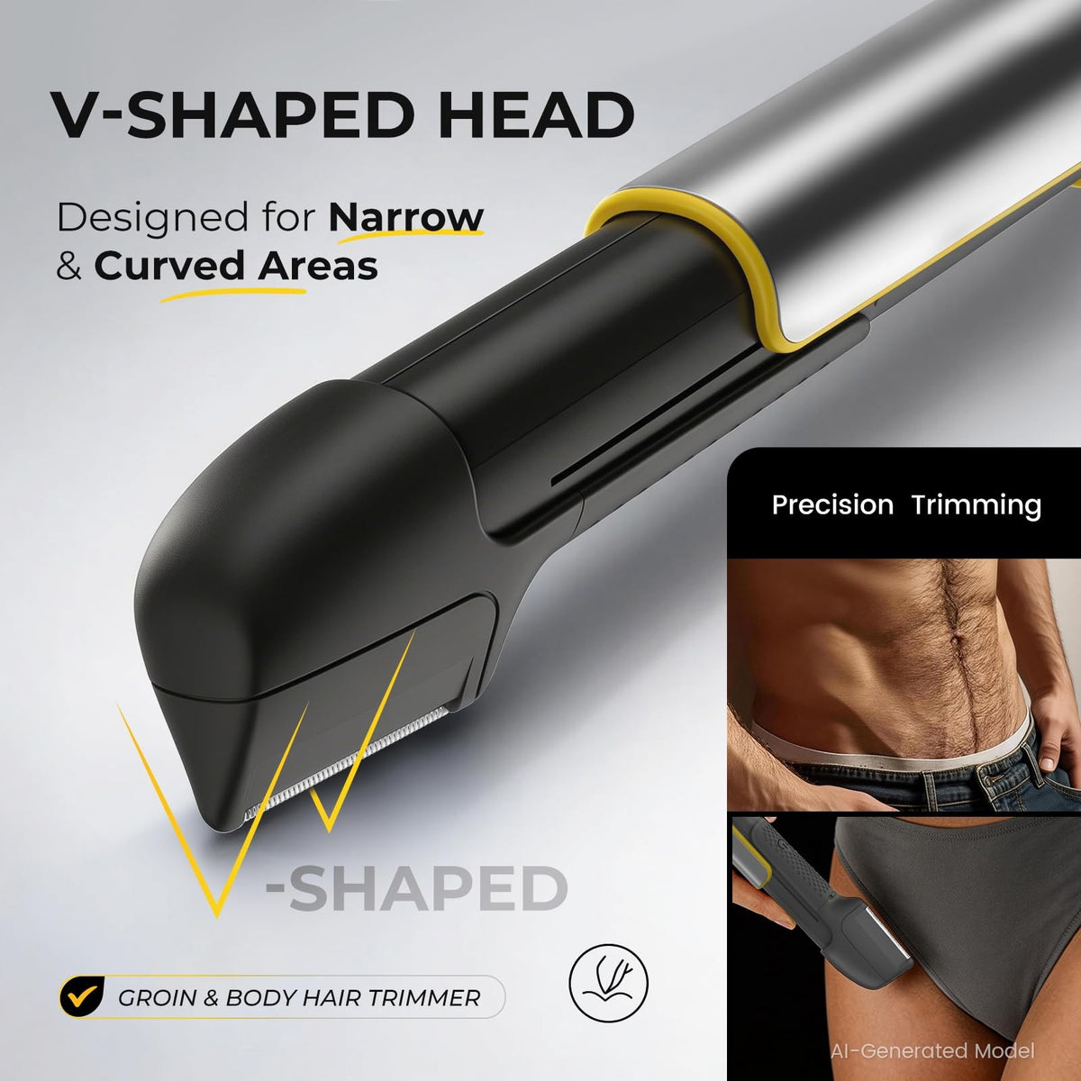 Men's Body Hair Trimmer with Extendable Back Shaver & Multiple Combs
