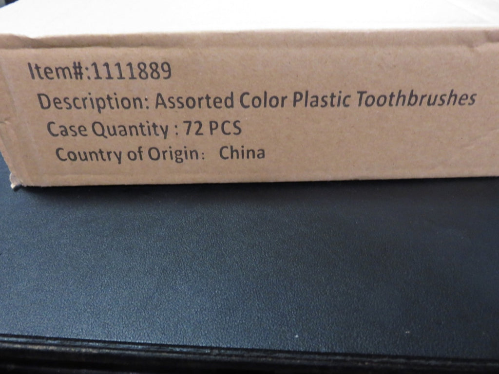 72-Pack Assorted Color Plastic Travel Toothbrushes in Individual Cases