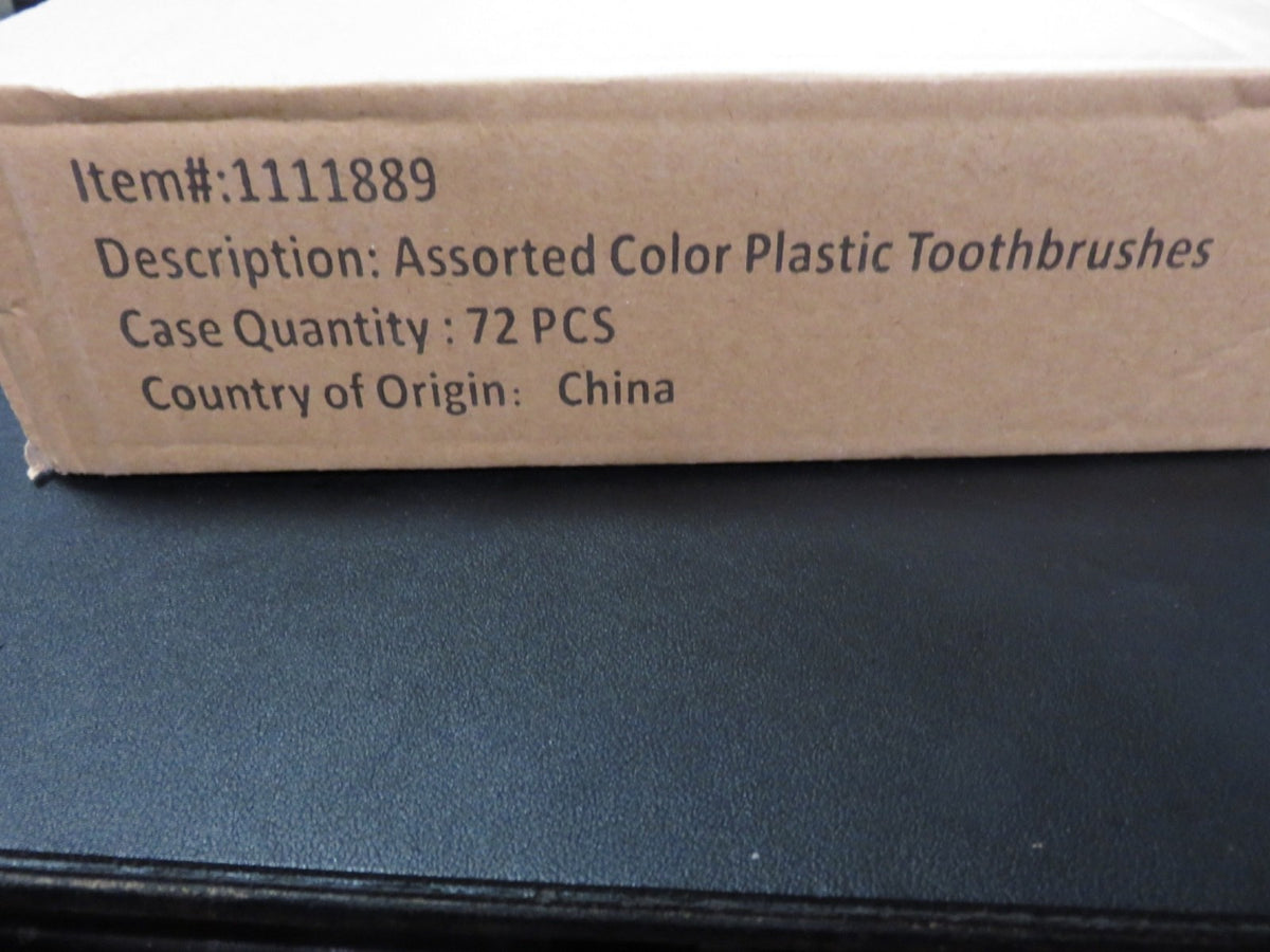 72-Pack Assorted Color Plastic Travel Toothbrushes in Individual Cases