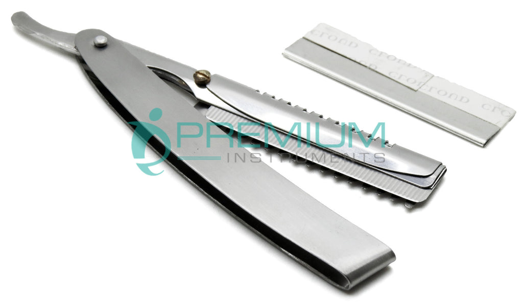 Stainless Steel Safety Razor with 2 Blades for Barber Grooming
