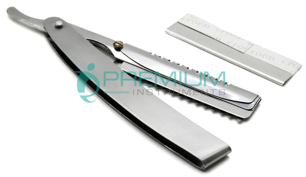 Stainless Steel Safety Razor with 2 Blades for Barber Grooming