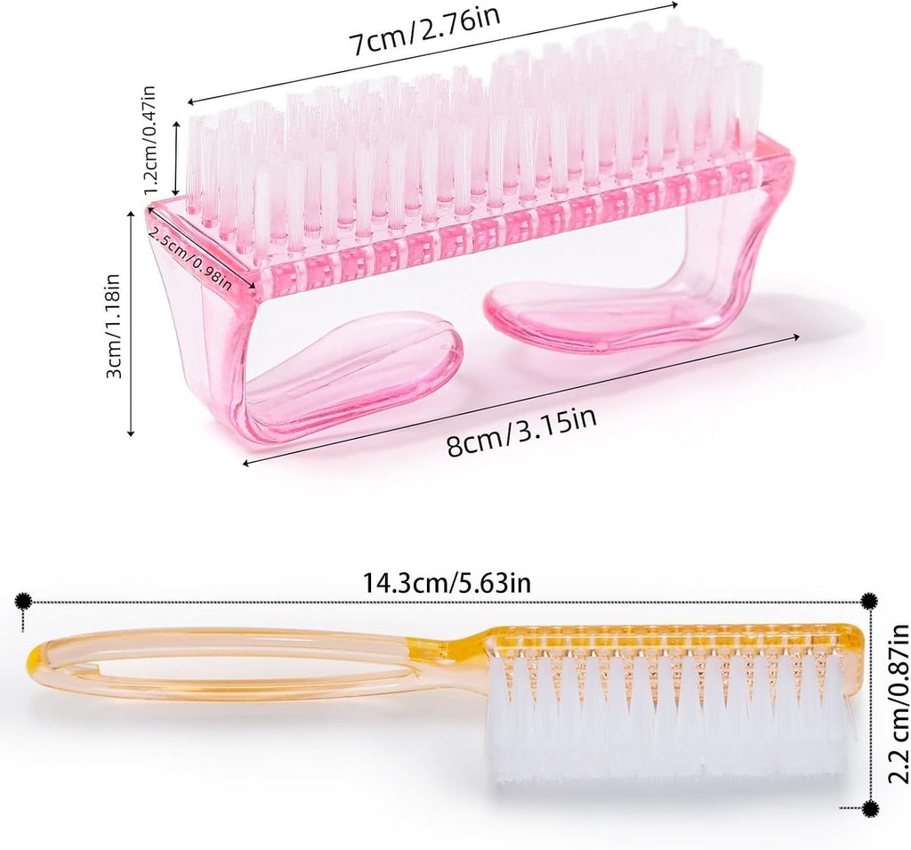 Handle Grip Nail Brush Set - Fingernail & Foot Cleaning Brushes, 4+1 Colors