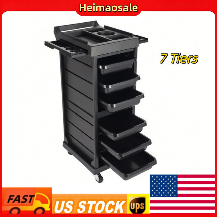 Lockable Salon Trolley Cart with 7 Tiers for Hair & Beauty Tools