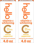 Vitamin C Whitening Toothpaste with Fluoride - Natural Peppermint 4 oz - 2 Pack