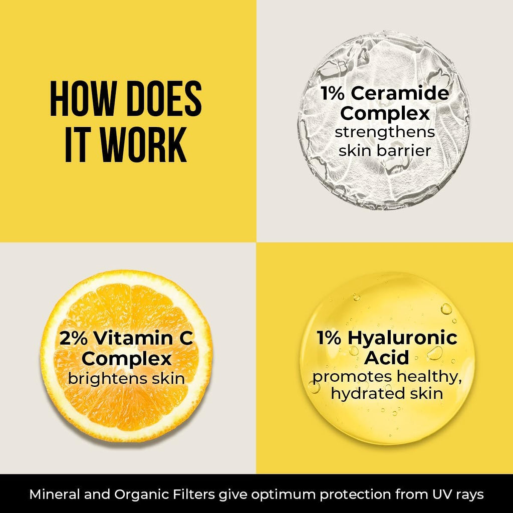 SPF 50+ Vitamin C Sunscreen for Bright Skin - Dr. Sheth's, 50g & 80g Options
