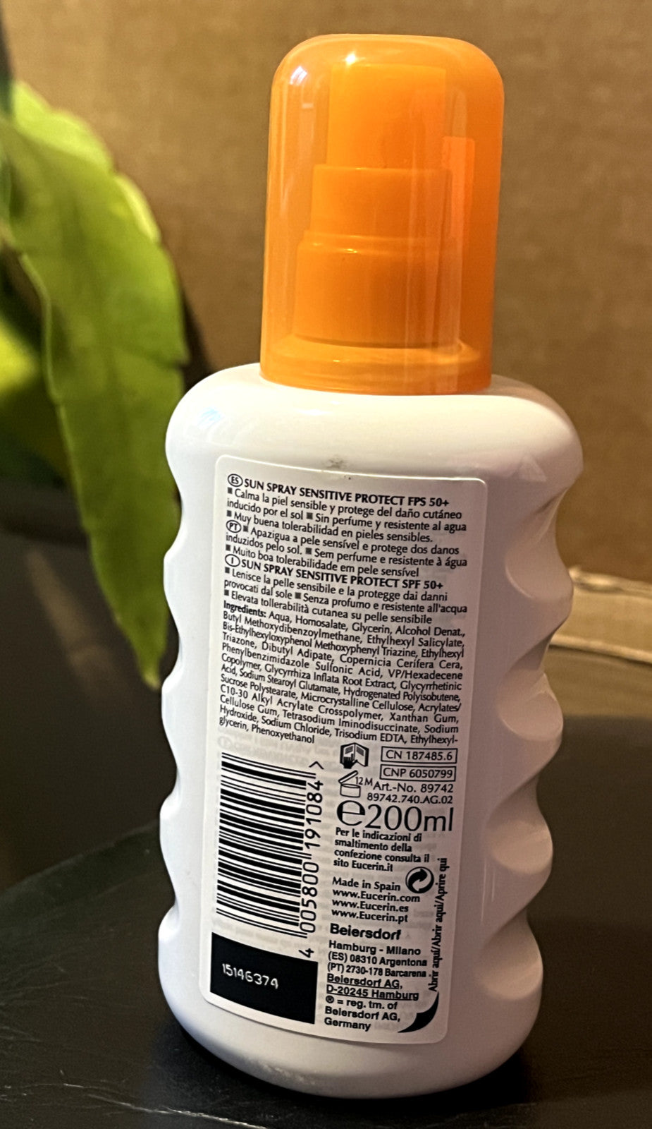 Eucerin Sensitive Protect SPF50 Sun Spray 200ml - Hypoallergenic Sunscreen