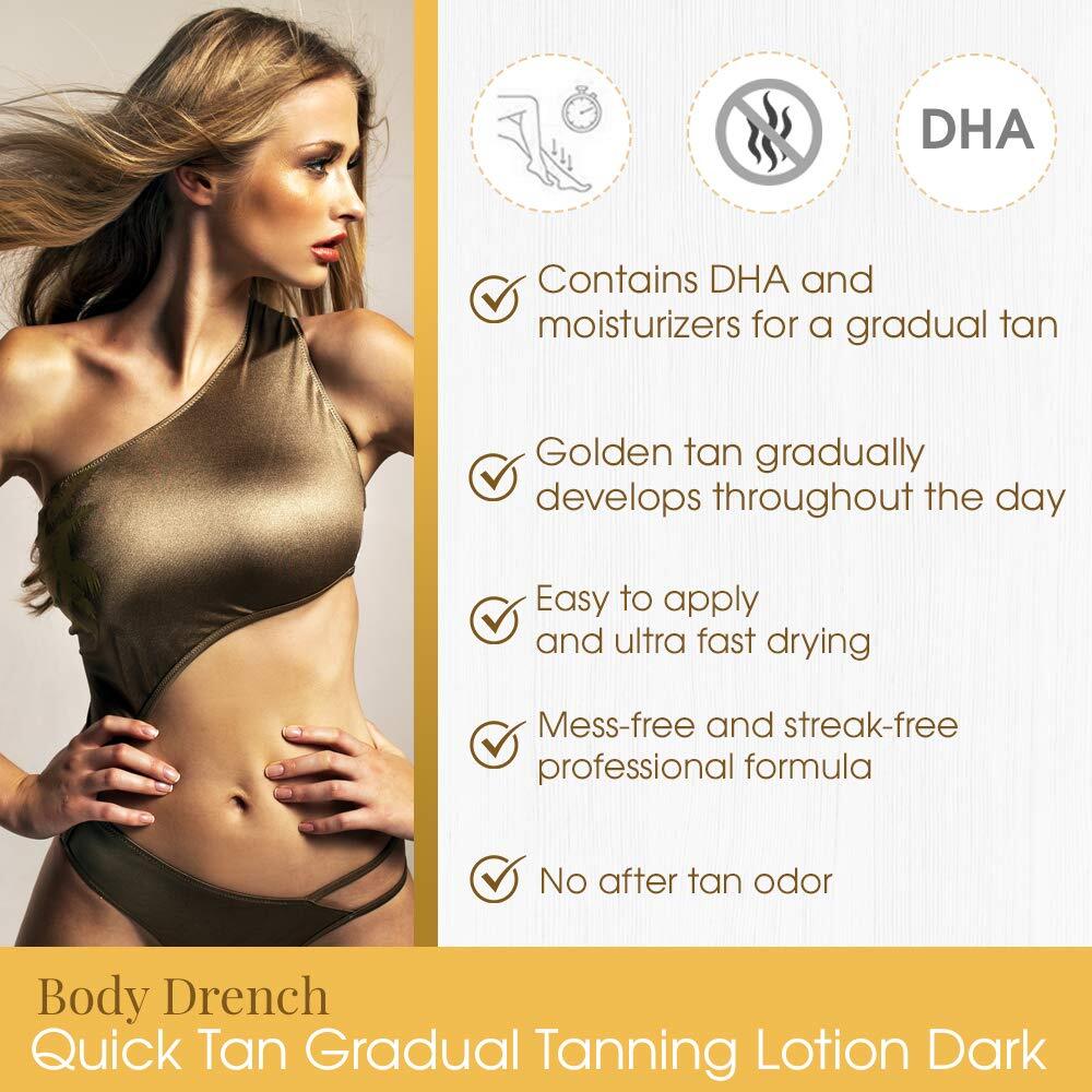 Dark Self Tanner Body Lotion with Moisturizer - Gradual Bronzer, 8 Fl Oz