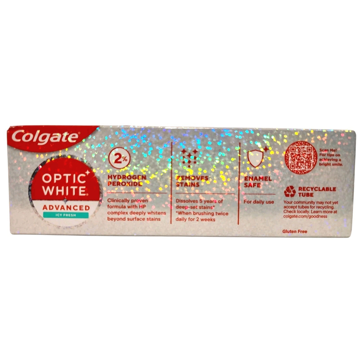 6 Pack Colgate Optic White Advanced ICY FRESH Toothpaste with Hydrogen Peroxide