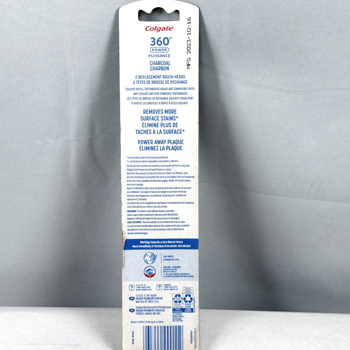 Colgate Charcoal Toothbrush Replacement Heads Soft 2 Pack - Power & Manual