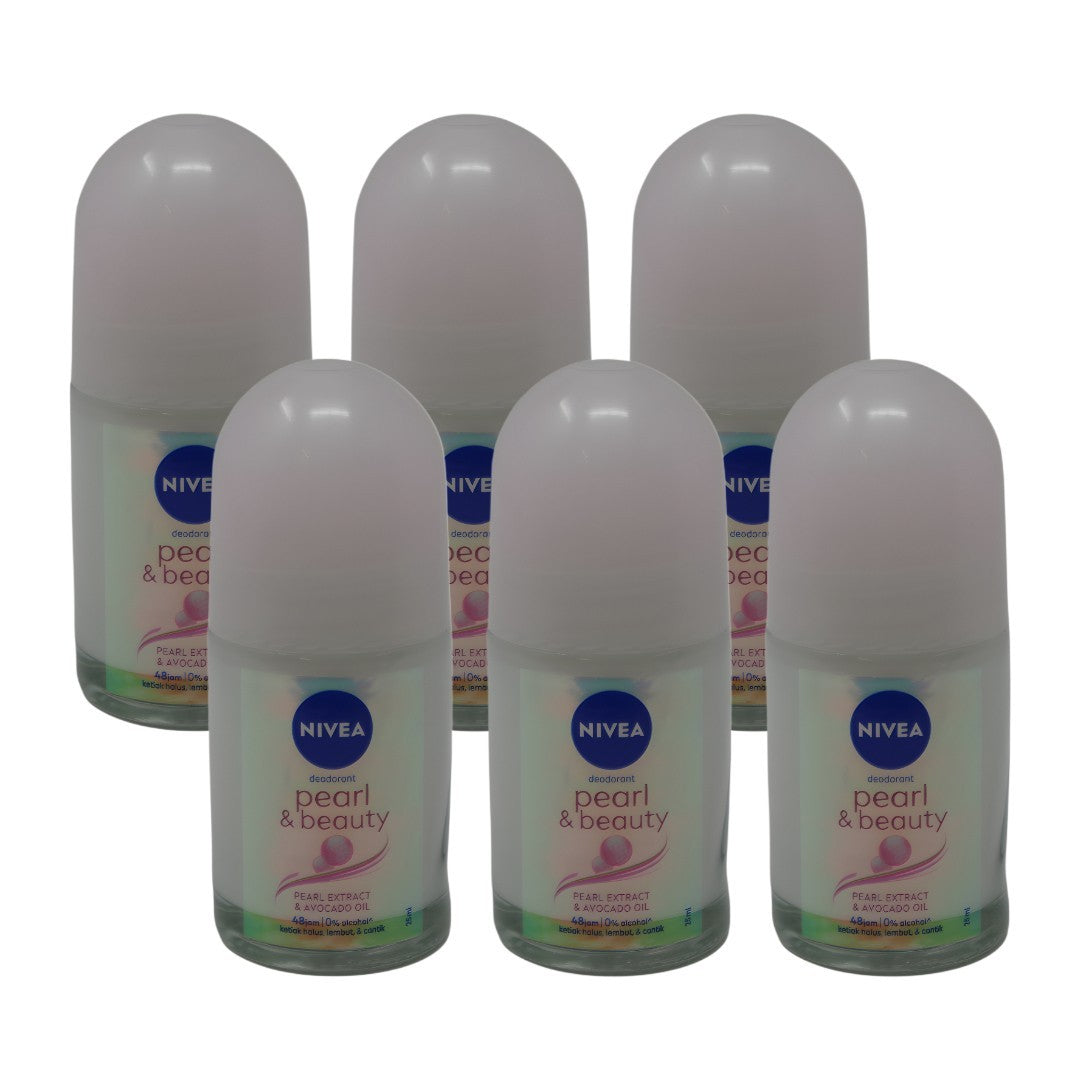 Women’s Pearl & Avocado Oil Roll-On Deodorant 25ml - 6 Pack
