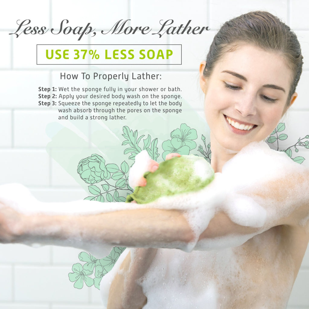 Deep Cleansing Body Loofah Sponge Set – Natural Colors, Dual Textures for Gentle & Deep Exfoliation (Pack of 3)