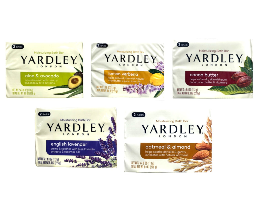 Yardley London Moisturizing Bath Soap Bundle - Pack of 10 Bars, 5 Scents