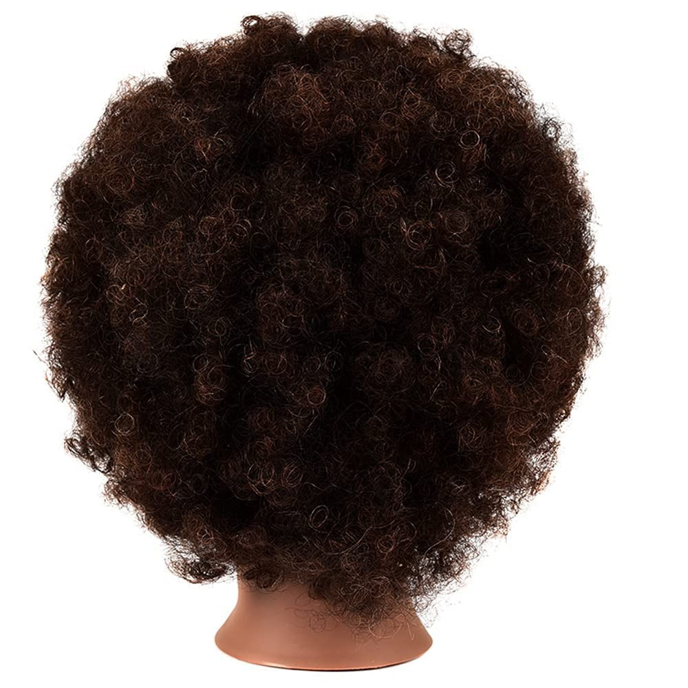 Human Hair Mannequin Head for Hair Styling Training Black 9-10 Inch