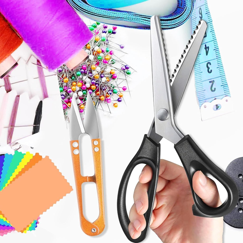 Decorative Zig Zag Pinking Shears, Craft Scissors, Serrated Knife 23cm