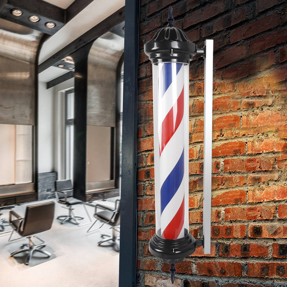 Rotating LED Barber Pole Light Wall Mount for Hair Salons and Shops