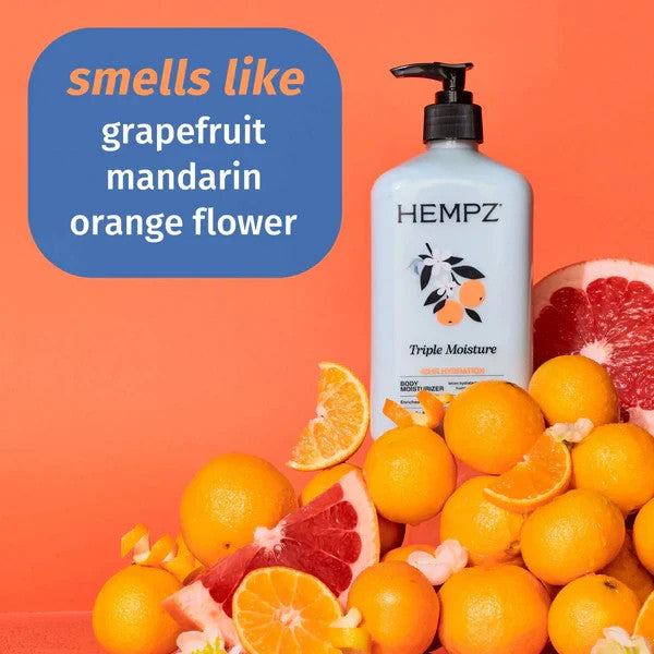 Hempz Triple Moisture Body Lotion 17oz - Hydrating Citrus Scent, 48-Hour Moisturizer