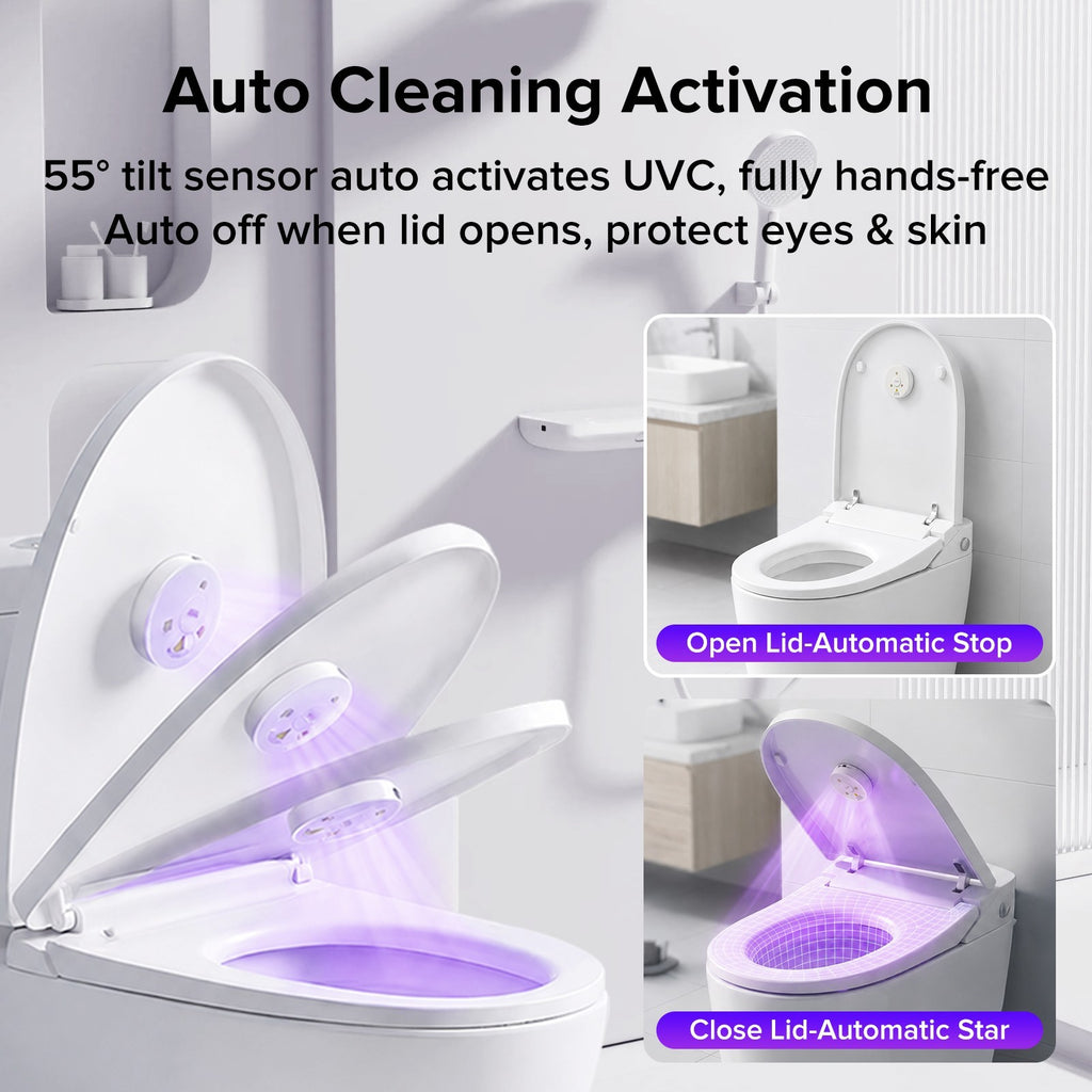 Waterproof UVC Toilet Disinfection Lamp with Sensor - Sterilizer Light for Bathroom
