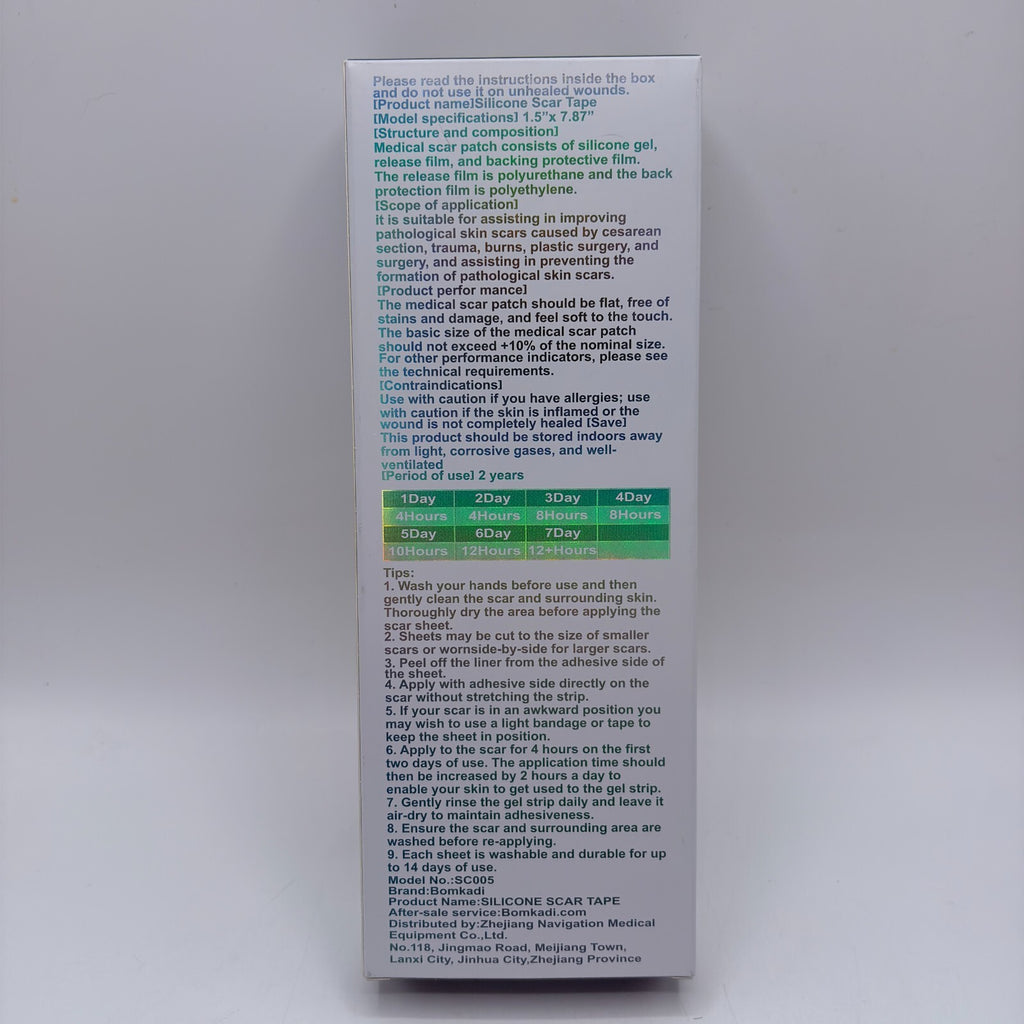 Scar Removal Silicone Tape Sheets for Hypertrophic & Keloid Scars - 1.5x8 Inches