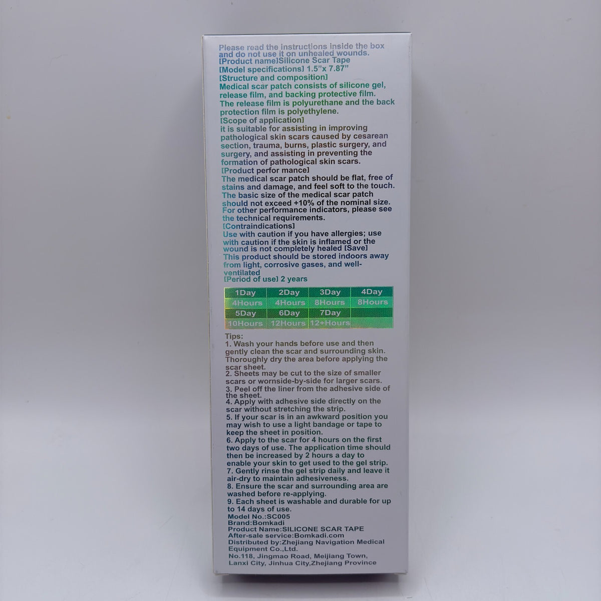 Scar Removal Silicone Tape Sheets for Hypertrophic & Keloid Scars - 1.5x8 Inches