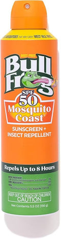 SPF 50 Water-Resistant Sunscreen Spray with Mosquito Repellent 5.5 oz