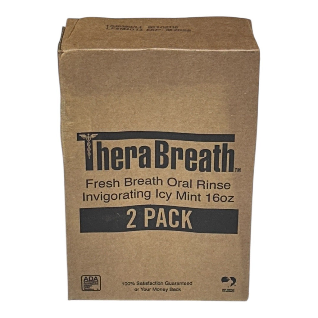 TheraBreath Fresh Breath Oral Rinse Icy Mint 16 oz Pack of 2 - Breath Freshener