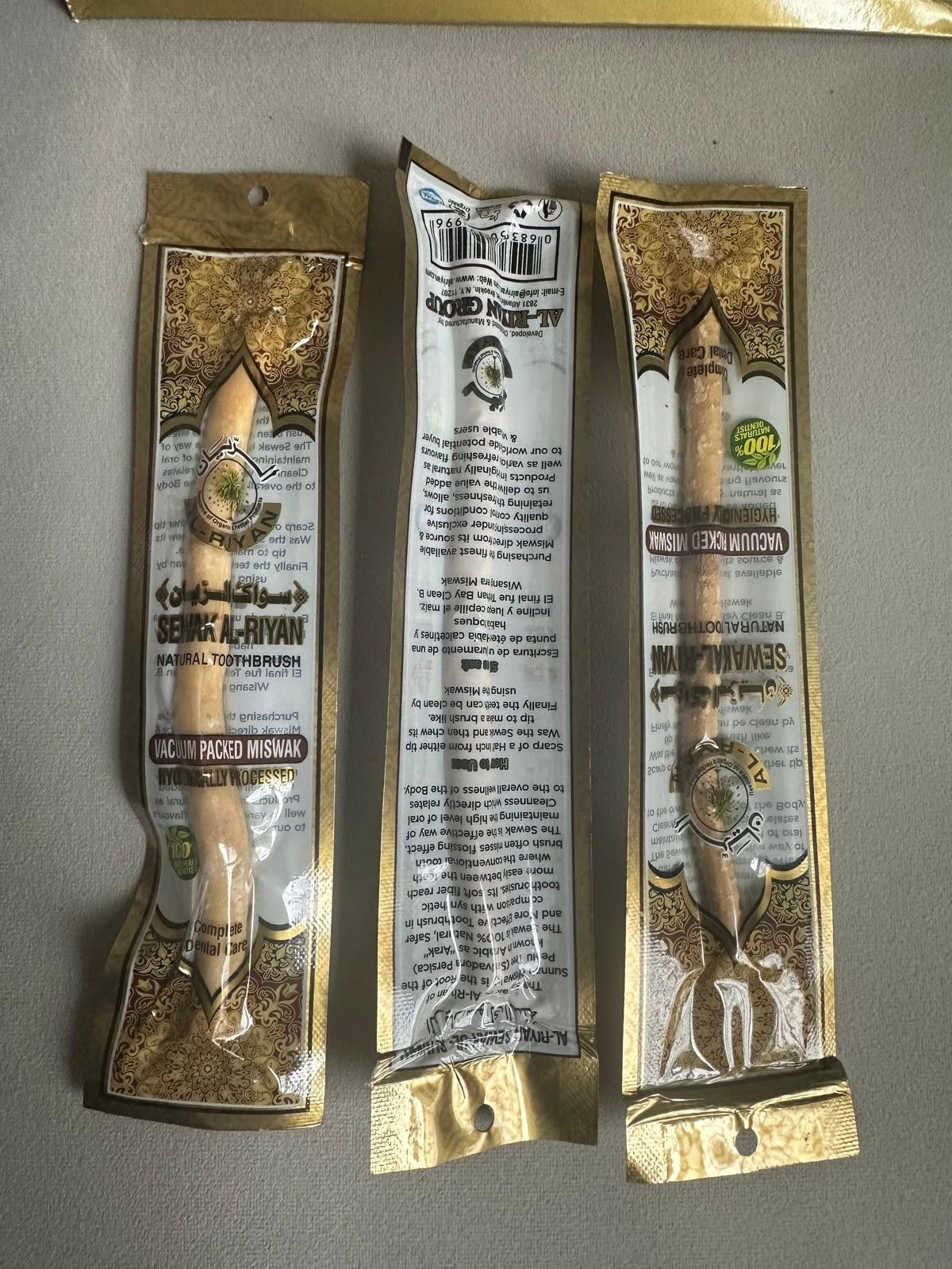 Natural Siwak Miswak Toothbrush 3 Pack Vacuum Sealed Dental Hygiene