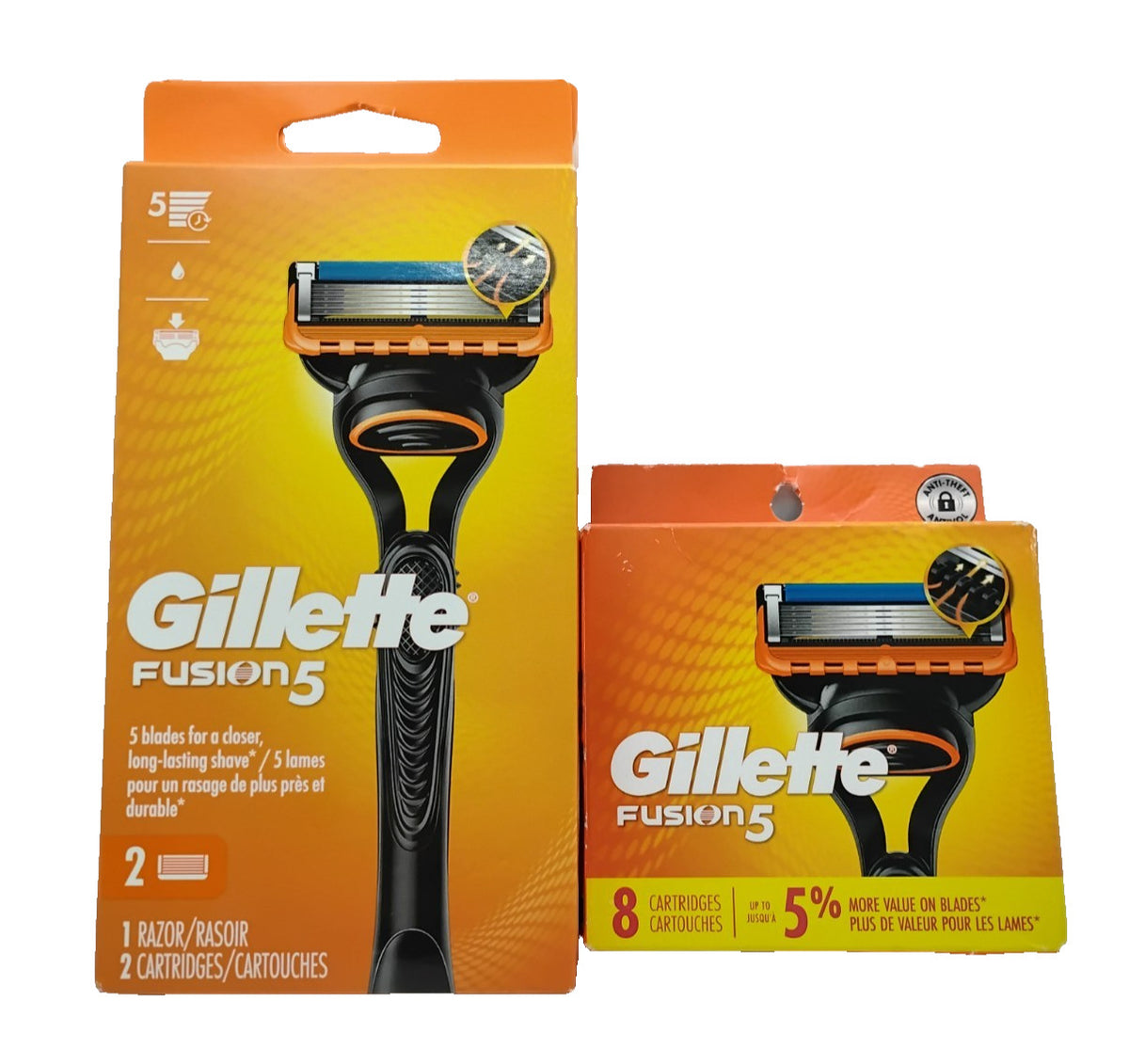 Gillette Fusion 5 Razor with 10 Cartridges - New In Box, Men's Shaving Set
