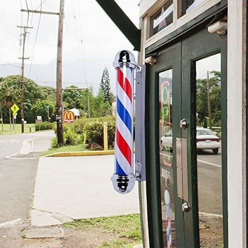 36 Inch Red White Blue Rotary Sign Light for Hair Salon Barber Shop & Spa