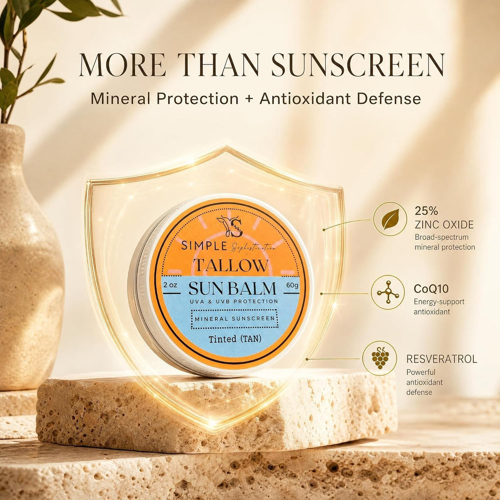 Reef Safe Tinted Sunscreen SPF 50+ with Tallow & CoQ10 - 2 oz Daily Use