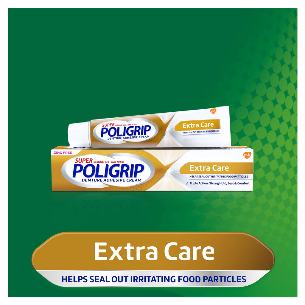 Denture Adhesive Cream - Strong All-Day Hold, 2.2 Oz, Pack of 3