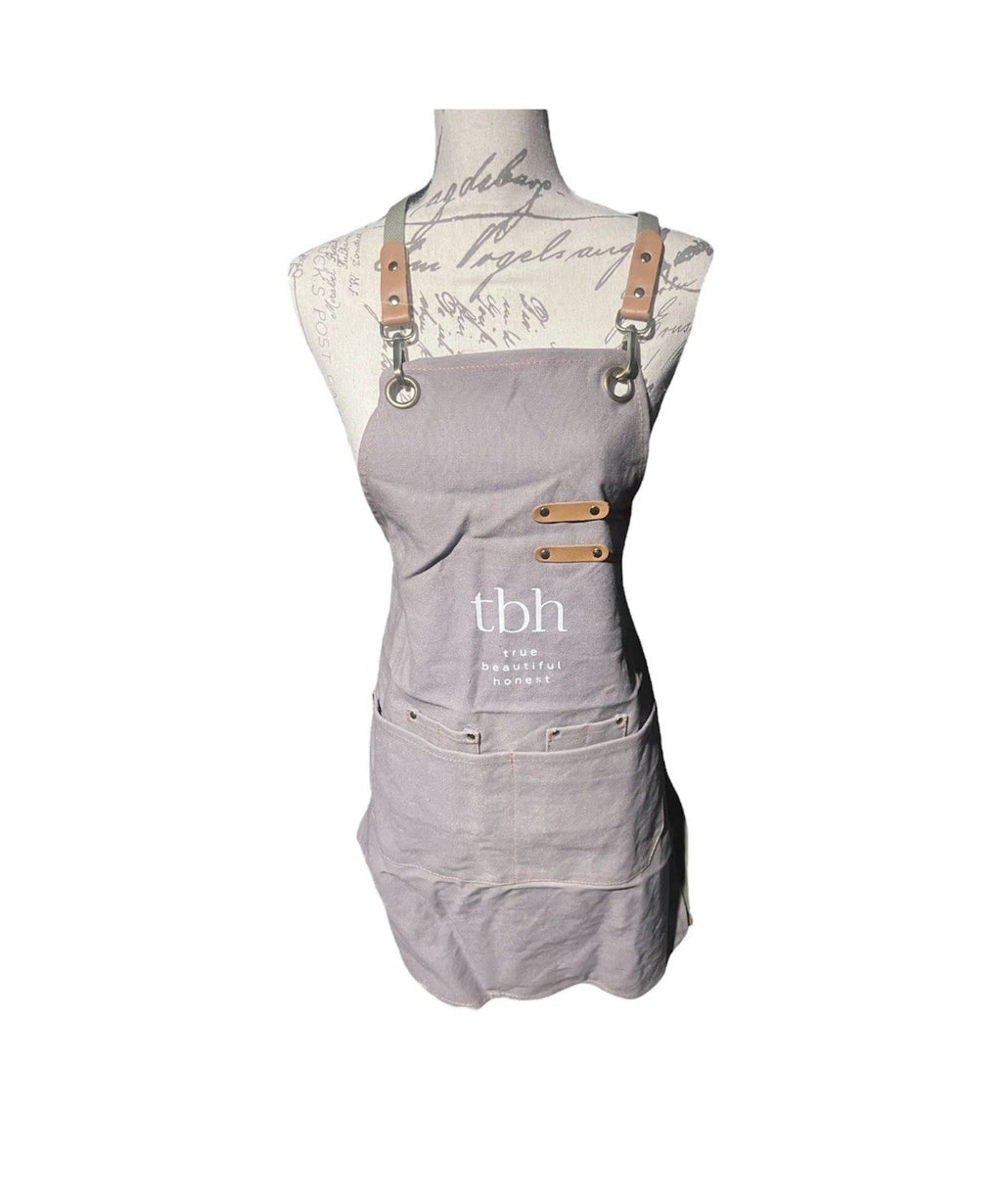 Professional Hair Stylist Apron with Adjustable Cross Back - Grey