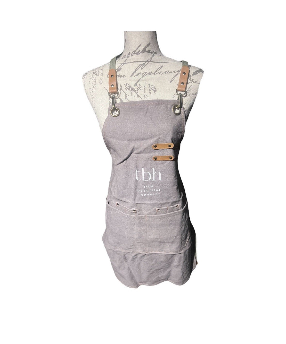 Professional Hair Stylist Apron with Adjustable Cross Back - Grey
