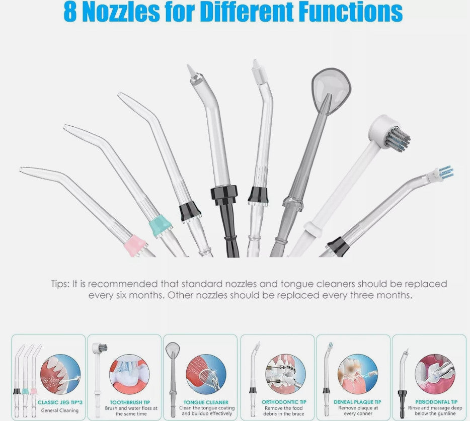 Water Flosser Oral Irrigator for Teeth & Braces - 10 Adjustable Modes, 600ml Capacity