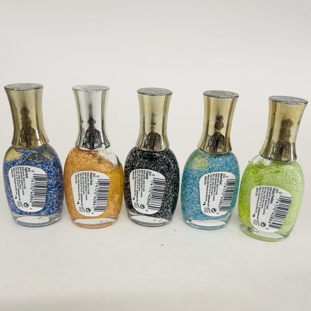 5-Pack Fuzzy Coat Textured Nail Polish Set - Unique Nail Color Collection